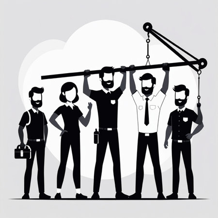 Vector illustration of a group of men and women with different professions.の写真素材