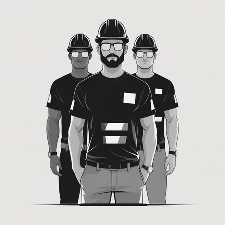 Group of construction workers. Vector illustration in a flat style on a white background.の写真素材