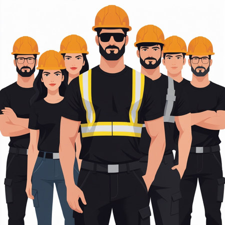 Portrait of a bearded man in a black t-shirt. Vector illustrationの写真素材