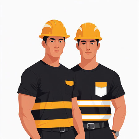 Group of builders and workers. Vector illustration in a flat style.の写真素材