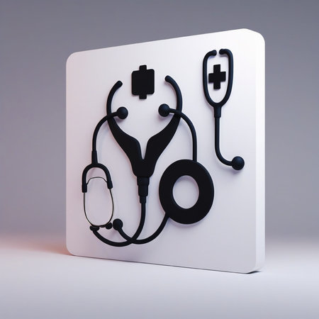 Medical stethoscope on a white background. 3d rendering.
