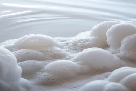 Soap foam close-up macro photography. Shallow depth of field