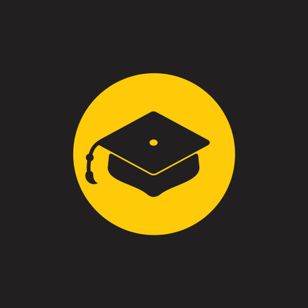 cap graduate circle logo vectorのイラスト素材