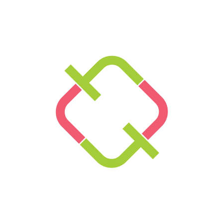 letters ff square geometric line logoのイラスト素材