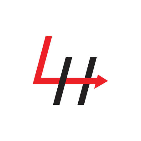 abstract letters lh arrow simple logo vectorのイラスト素材