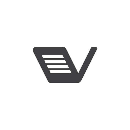 letter v paper list document logo vectorのイラスト素材
