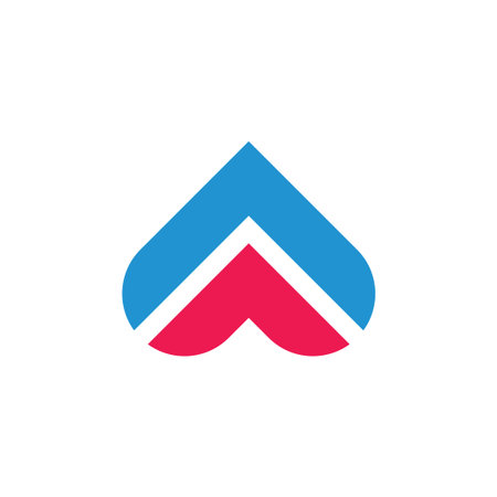 stripes arrows up simple geometric logo vectorのイラスト素材