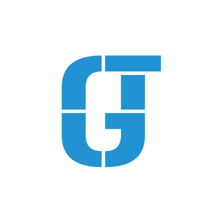 abstract letter gt simple geometric logo vectorのイラスト素材