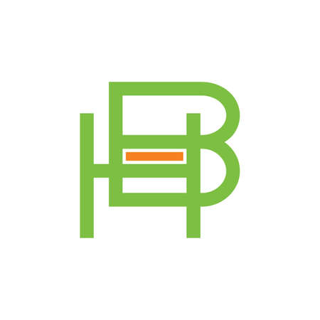 letters hb simple geometric colorful logo vectorのイラスト素材