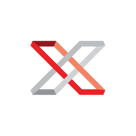 letter x linked colorful logo vectorのイラスト素材