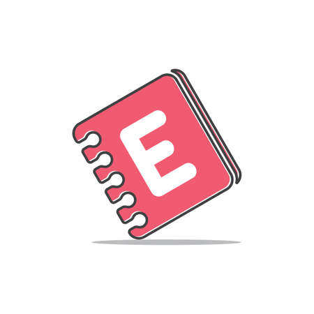 letters e book colorful design logo vectorのイラスト素材