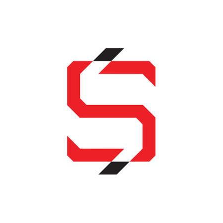 letter s simple geometric line logo vectorのイラスト素材