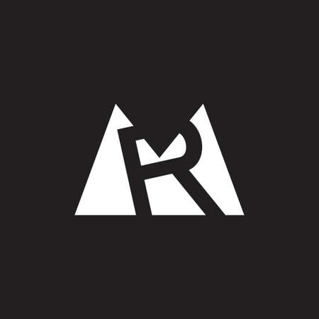 letters mr simple negative space triangle geometric logoのイラスト素材