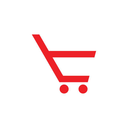 abstract letter t shopping cart simple logo vectorのイラスト素材