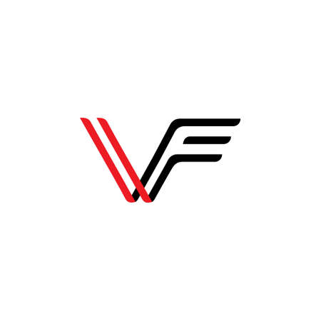 letters vf simple wings logo vectorのイラスト素材
