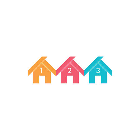 colorful house kid math symbol vectorのイラスト素材