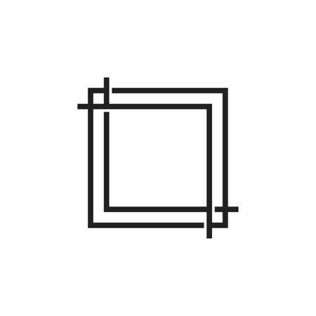 square frame geometric lines art vectorのイラスト素材
