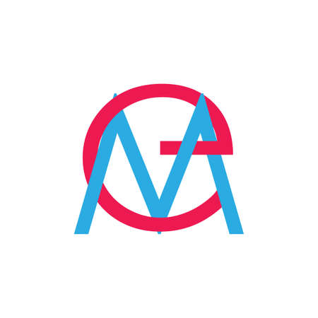 letters me simple linked line logo vectorのイラスト素材