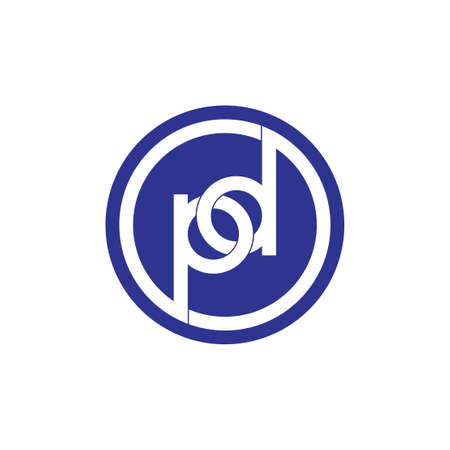 letters pd linked circle logo vectorのイラスト素材