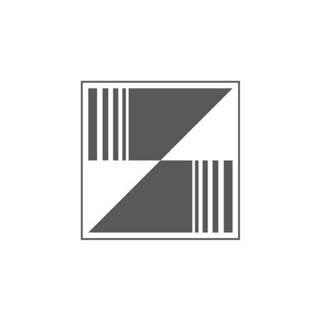 letter z stripes geometric square logo vectorのイラスト素材