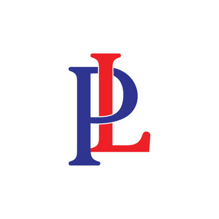 letters pl colorful design logo vectorのイラスト素材