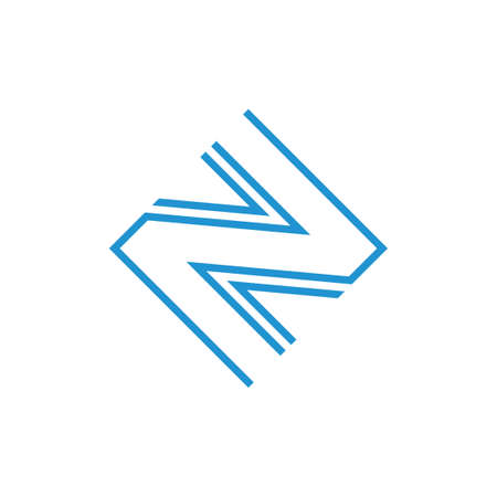 letter zn square geometric lines arrows logo vectorのイラスト素材