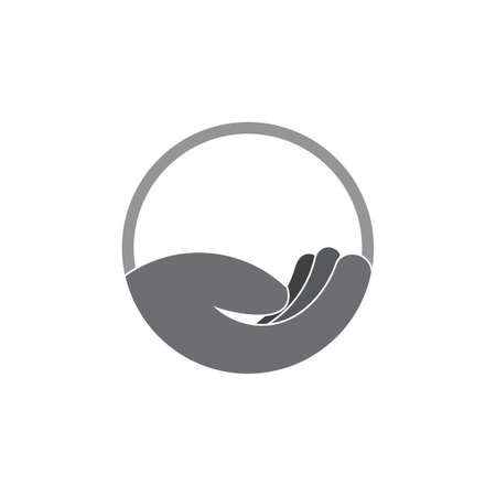 simple lay hand gradient design care symbol vectorのイラスト素材