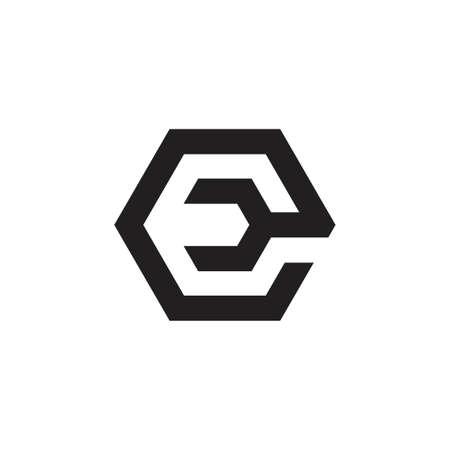 letter e wrench hexagon logo vectorのイラスト素材