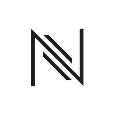 letters n simple geometric thin line logo vectorのイラスト素材