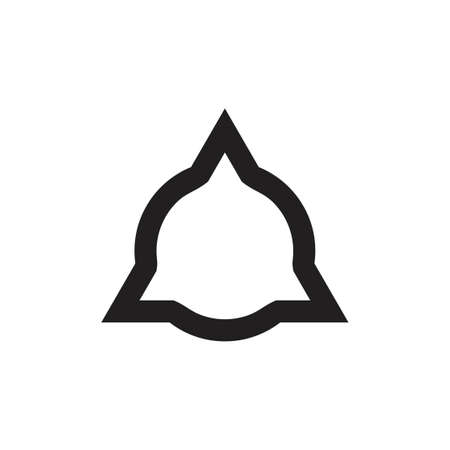 simple circle triangle geometric line frame logo vectorのイラスト素材