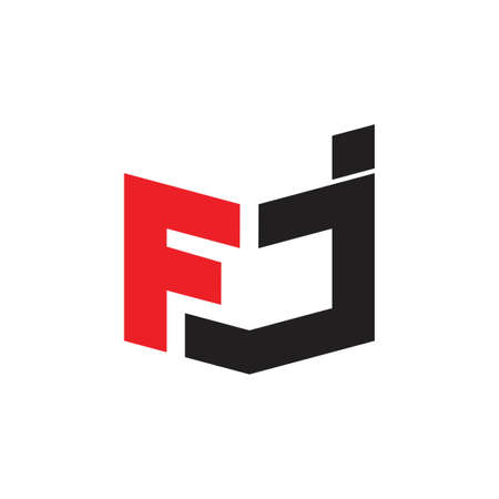 abstract letters fj simple geometric logo vectorのイラスト素材