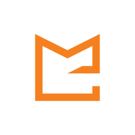 letters me simple geometric line logo vectorのイラスト素材