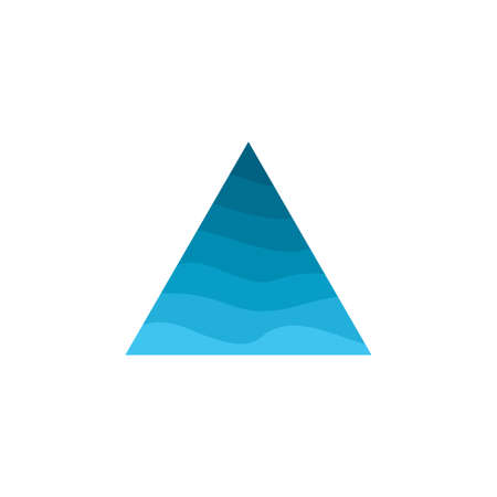 simple 3d blue waves triangle logo vectorのイラスト素材