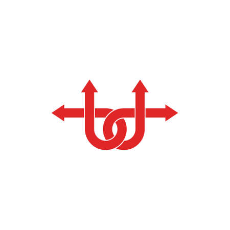 abstract letter bd linked arrow line logo vectorのイラスト素材
