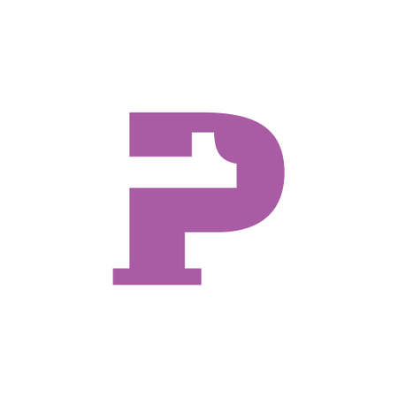 letter p one design logo vectorのイラスト素材