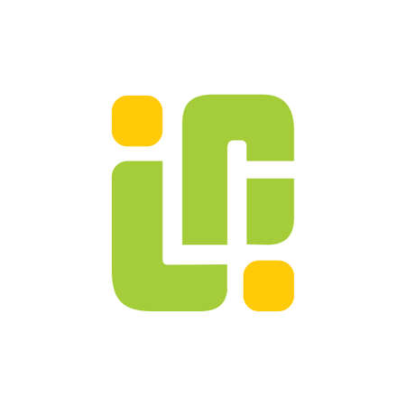 abstract letter ln simple geometric logo vectorのイラスト素材