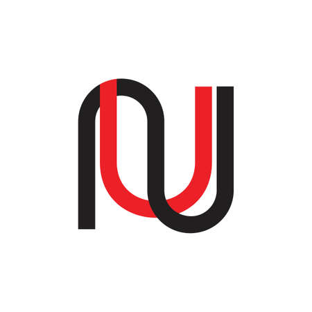 letters un simple line geometric logo vectorのイラスト素材