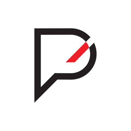 letter p simple geometric motion logo vectorのイラスト素材
