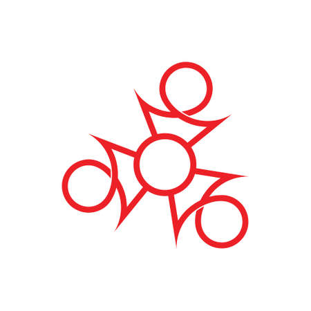 linked people circle arrow logo vectorのイラスト素材