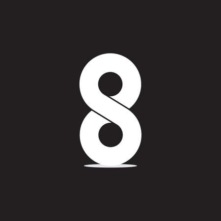 abstract number 8 infinity line logo vectorのイラスト素材