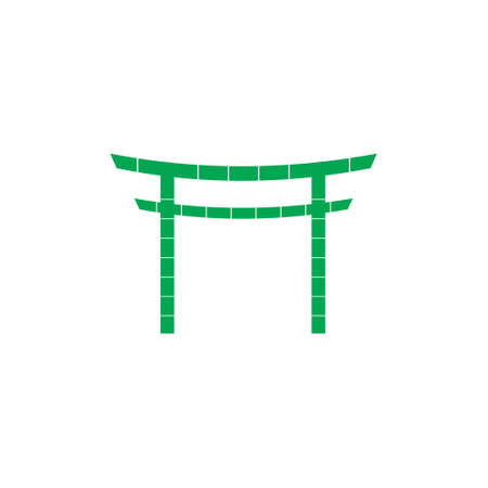 bamboo asian gate symbol decoration logo vectorのイラスト素材