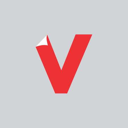 letter v flake 3d flat logo vectorのイラスト素材