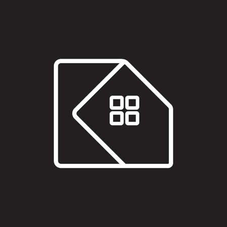 letter k home line art logo vectorのイラスト素材