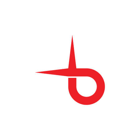 letter b simple overlapping line logo vectorのイラスト素材