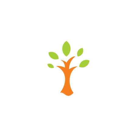 simple cute tree simple geometric logo vectorのイラスト素材