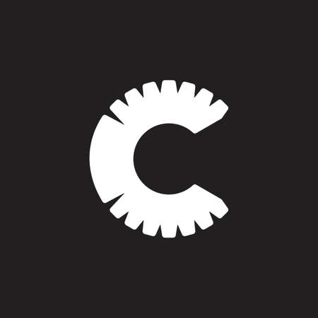 letter c saw industrial logo vectorのイラスト素材