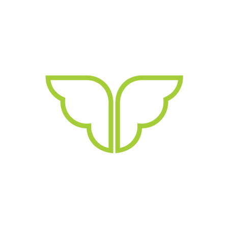 simple wings line logo vectorのイラスト素材