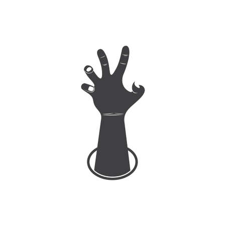 scary hand come out from ground decoration vectorのイラスト素材
