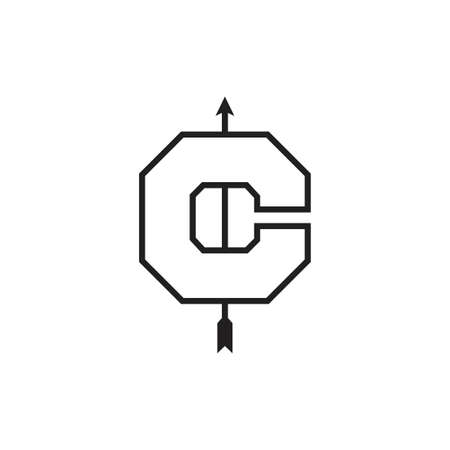 letter s arrow simple geometric thin line logo vectorのイラスト素材