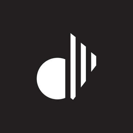 letter d stripes line geometric logo vectorのイラスト素材